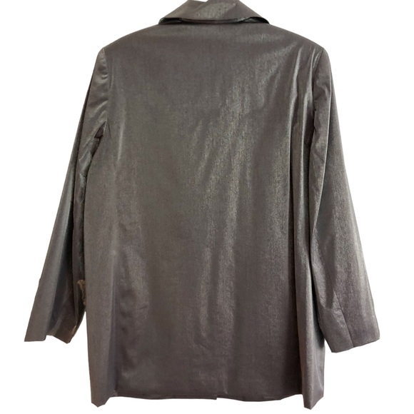 Vintage Valerie Stevens Shimmering Pewter Gray Evening Jacket L - Picture 2 of 7